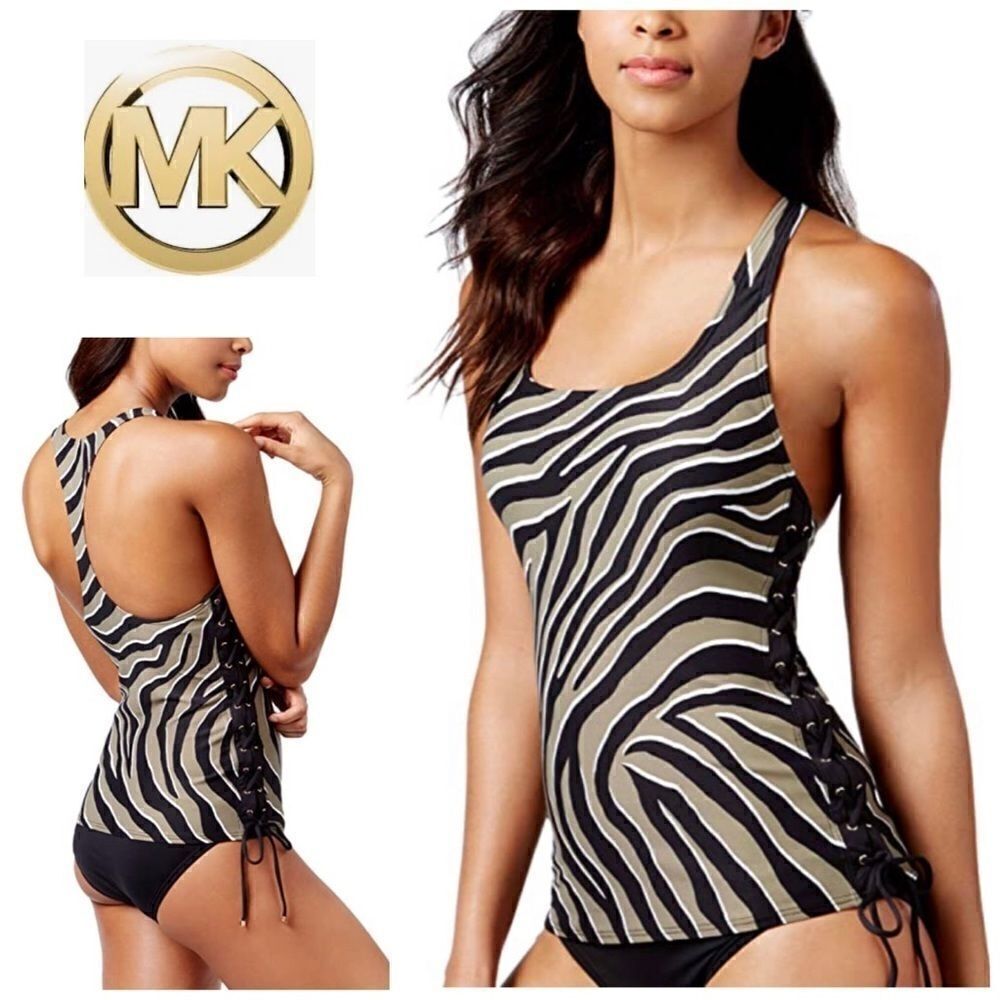 Michael Kors animal print tankini top. Small. NWT